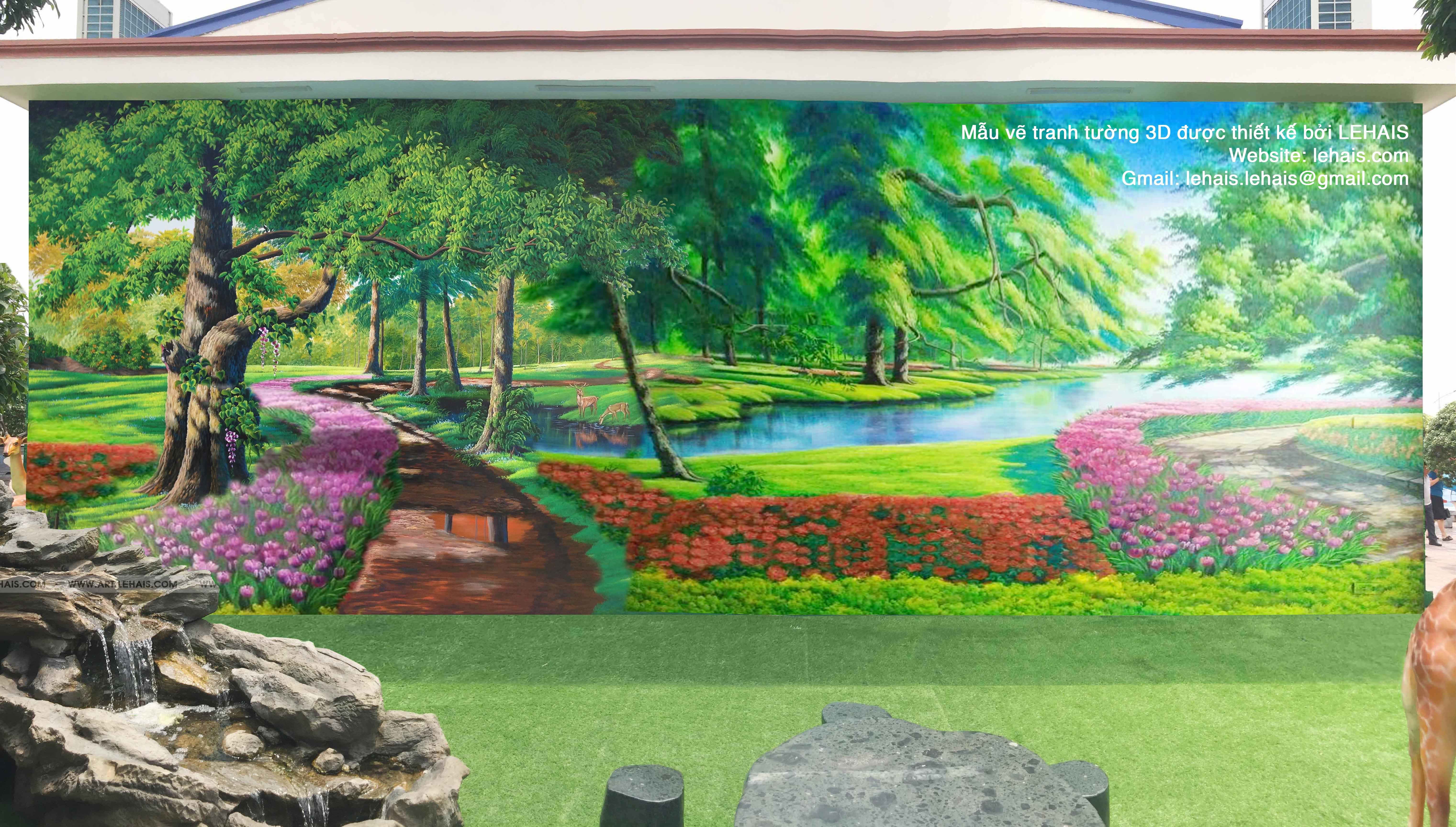Thiết kế mẫu vẽ tranh tường 3D cho khách hàng tại Sông Công, Thái Nguyên 1